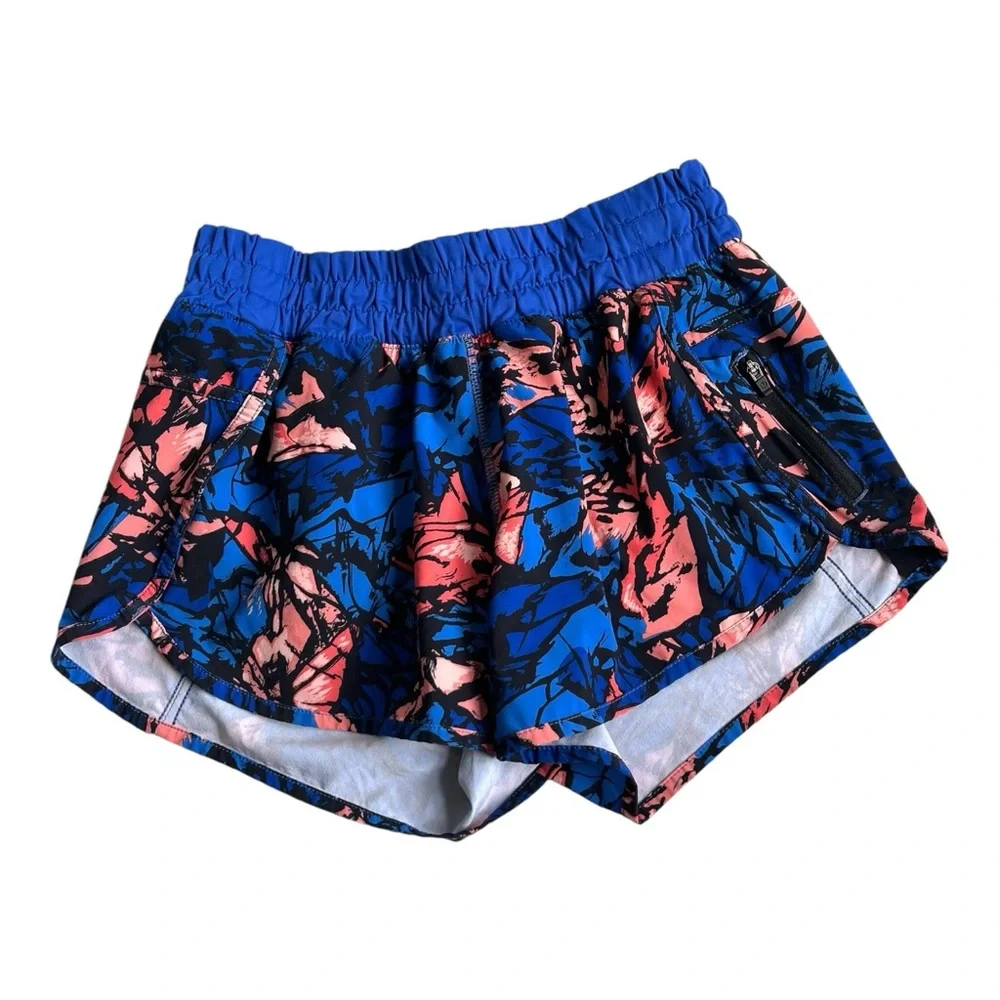 Lululemon Women’s Blue / Pink Printed Tracker Short IV - Picture 1 of 5